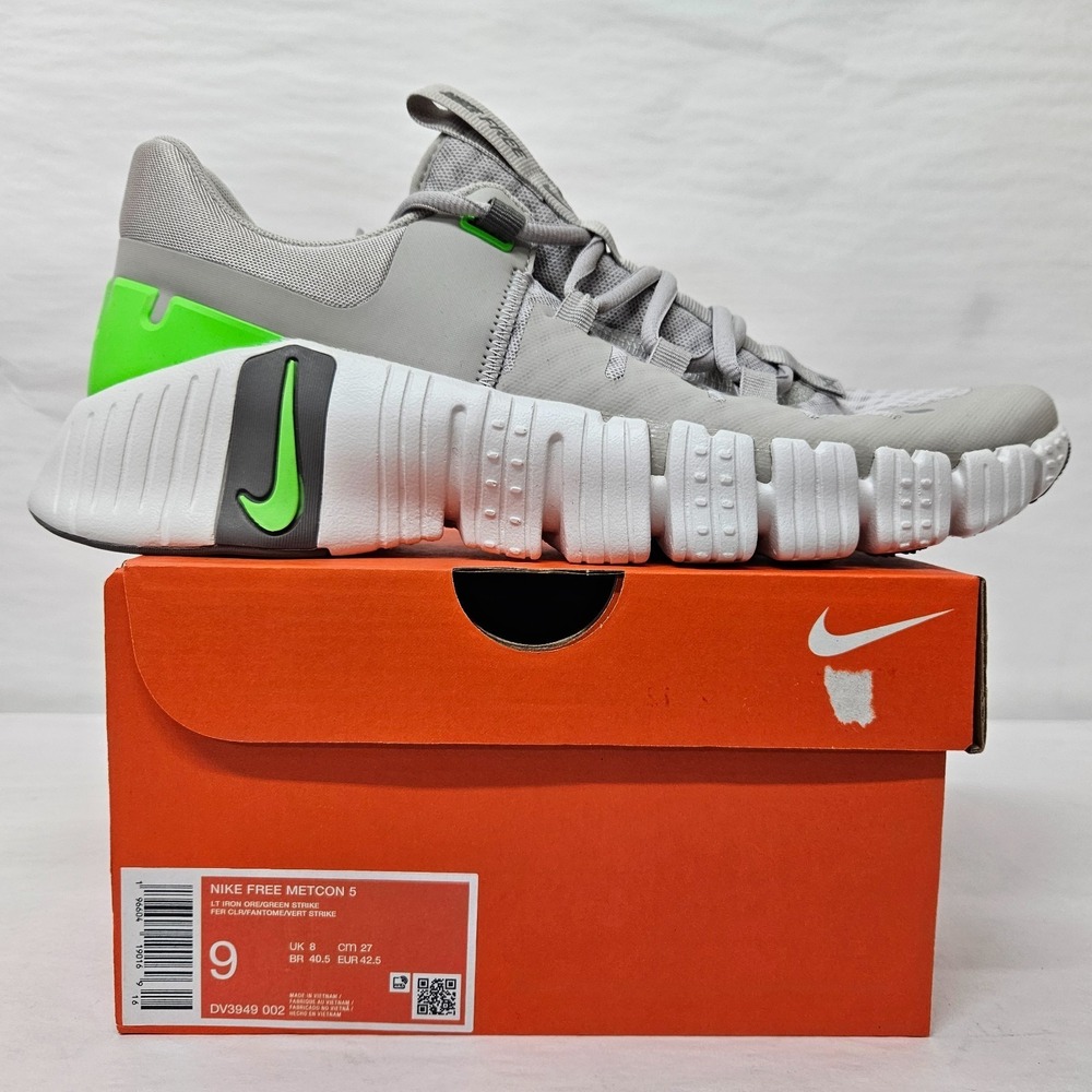 Nike Free Metcon 5 Training Shoes DV3949-002 Light Iron Ore Green Men's Size 9